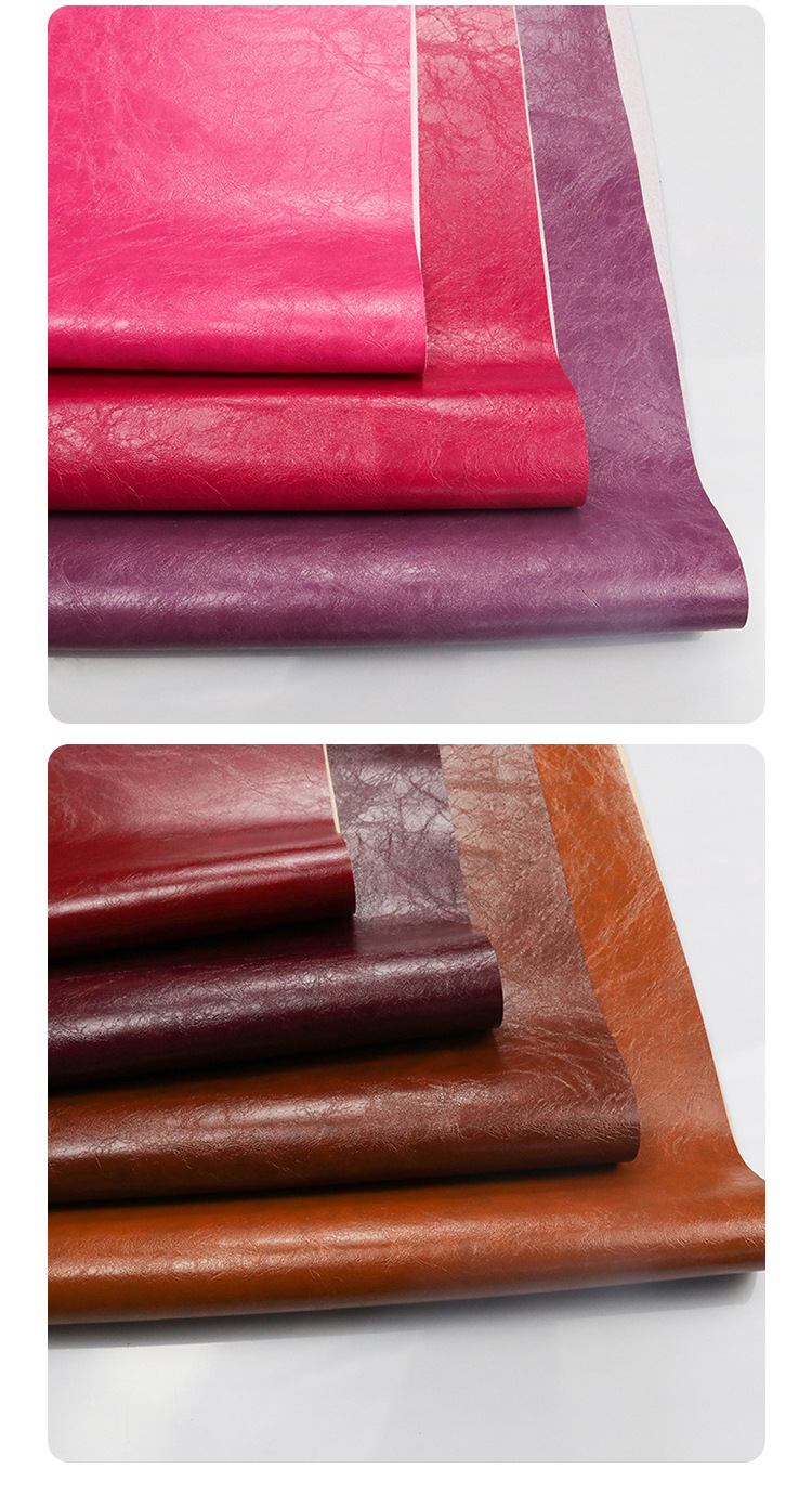 厂家油蜡皮pvc皮革面料 油皮装饰沙发仿皮面料 箱包皮革