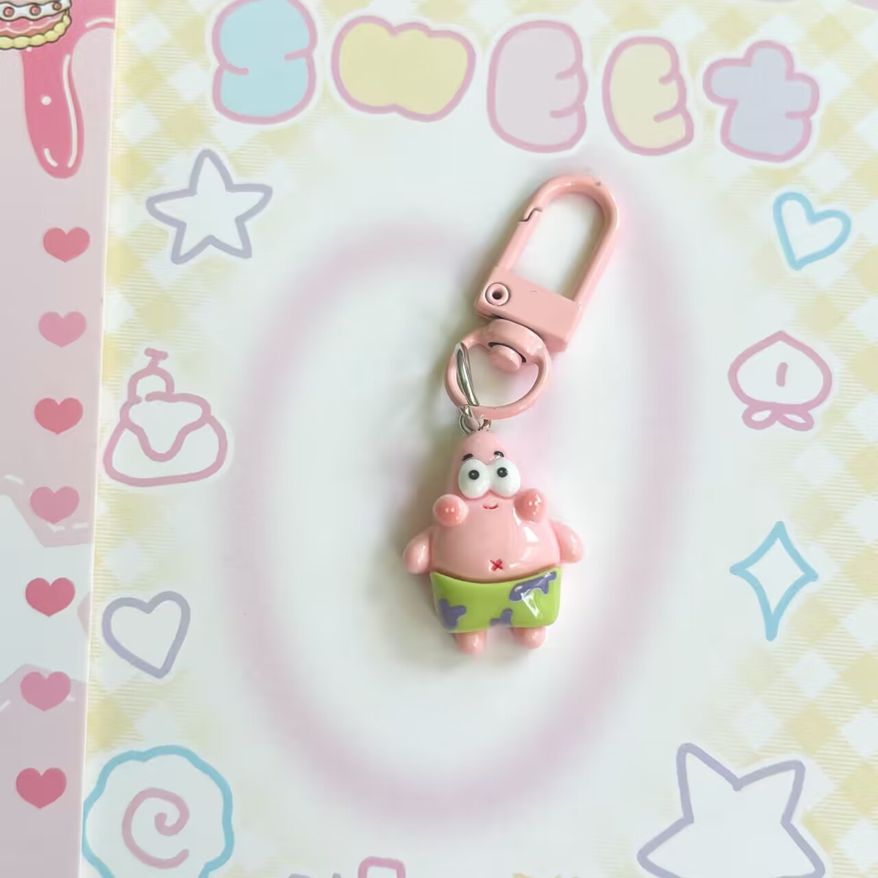 New% Sponge Baby Star Keychain Cute Cartoon Pendant Girl's Schoolbag Accessories Gift Girlfriends