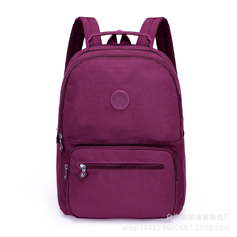 New Backpack Simple Large Capacity Schoolbag Nylon Cloth All-Matching Student Bag Outdoor Backpack