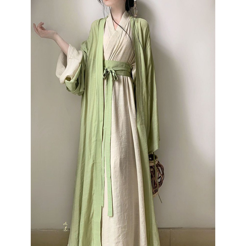 汉服 女装江南风衣服国风直裾全套古风女魏晋风大袖衫古装全套