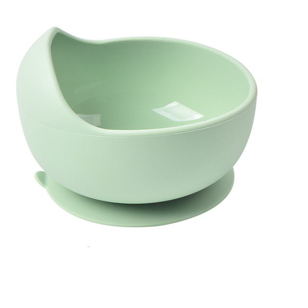 Morandi Children's Silicone Plate Baby Food Bowl Integrated Drop Proof Suction Cup Feeding Tableware Silicone Bowl Set