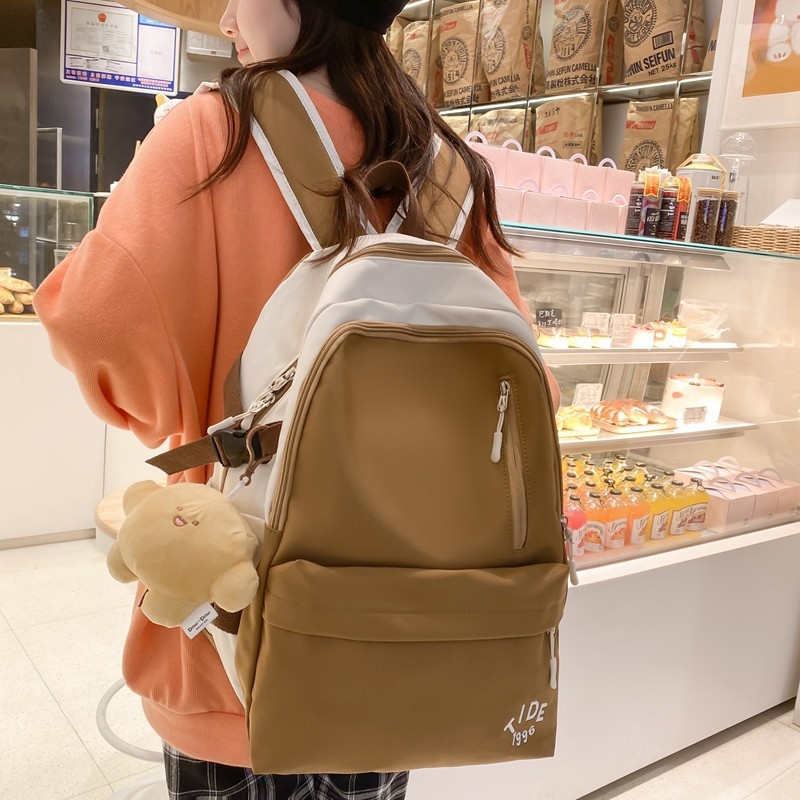 INS Harajuku Style Schoolbag Male and Female High School Student College Student Large Capacity Travel Backpack Junior School Backpack Wholesale