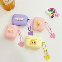 日韩适用卡通立体美少女Airpods 3保护套Pro2蓝牙耳机壳1/2代挂件