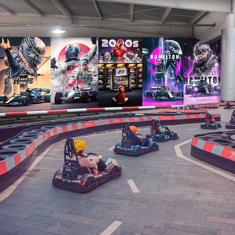 3d赛车俱乐部卡丁车墙纸方程式跑车海报汽车改装店汽修厂装饰壁纸