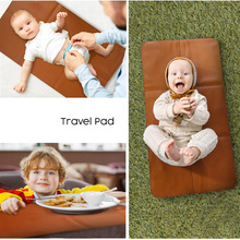 欧美便携PU皮更换垫 可折叠防水婴儿换尿布垫 软皮质宝宝户外垫