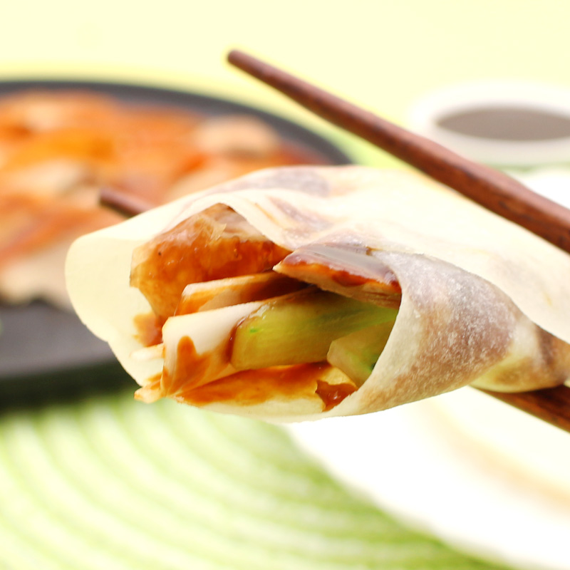 北京烤鸭卷饼皮京酱肉丝荷叶饼筋饼春饼薄饼即食面饼商用鸭饼