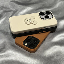 暴力熊支架背贴iPhone14手机壳适用苹果13promax金属镜框12/11高