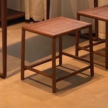 新中式北美黑胡桃木茶凳方凳 简约时尚禅意实木小凳子家具