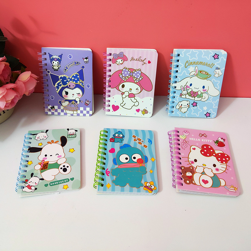 可爱卡通三丽鸥笔记本a7烫金线圈本sanrio小学生彩页奖品本子文具