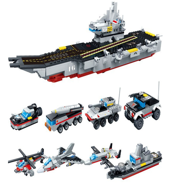古迪gudi核动力航母8709八合一军舰 儿童积木智力拼模型玩具-阿里巴巴