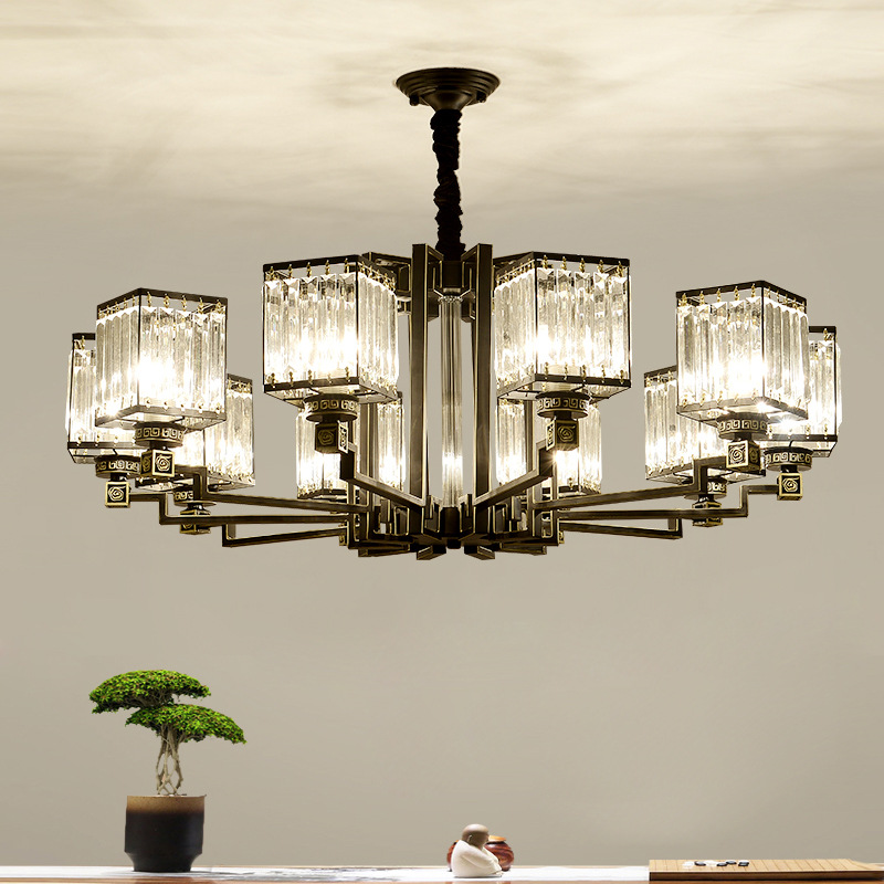 现代新中式吊灯轻奢大气客厅水晶灯餐厅卧室茶楼包厢会所书房灯具