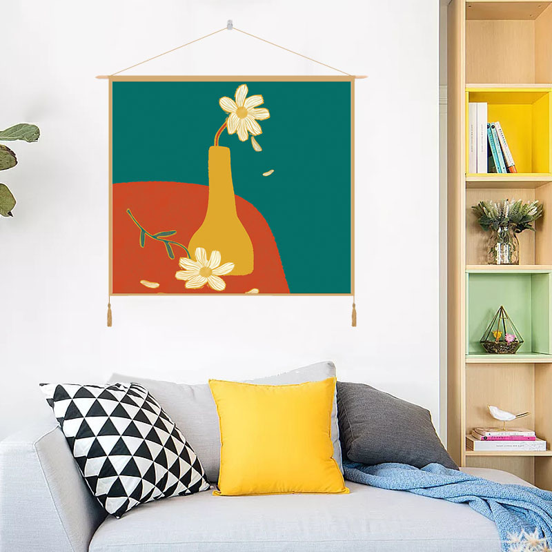 北欧民宿风背景布挂画ins挂布墙布床头卧室挂布布艺装饰遮挡挂毯