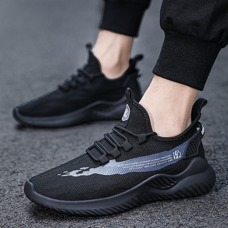 Men's Sneaker 2021 Spring New Trendy Casual Shoes Running Shoes Lovers Shoes Mesh Flying Woven Shoes Foreign Trade