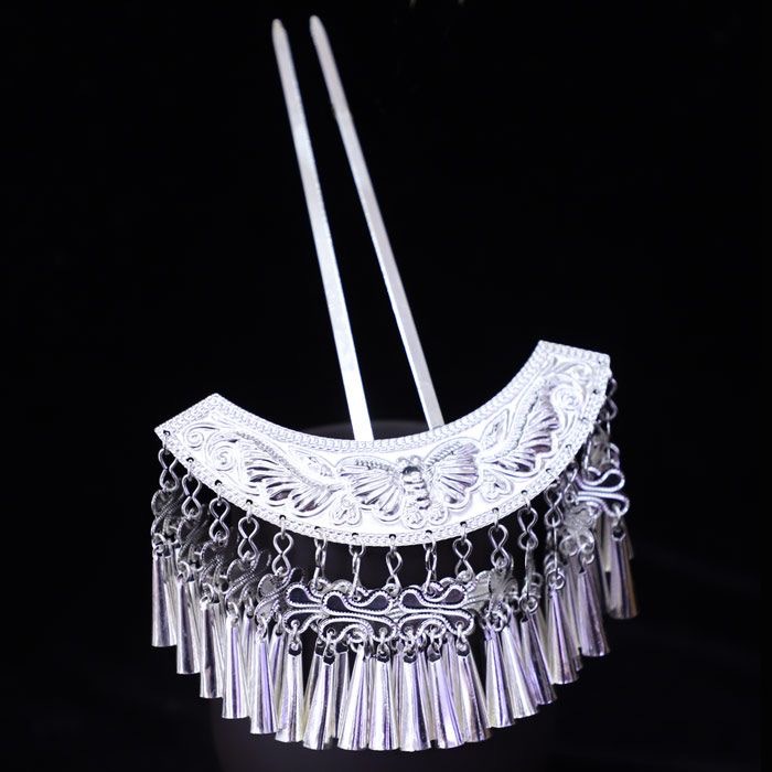 苗族贵州少数民族头饰侗族苗银发簪流苏发钗汉服簪子舞台演出配饰