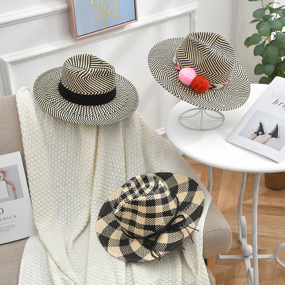 Factory Wholesale Sales High Quality Woven Straw Top Hat Handmade Papyrus Top Hat Fashion Trend Top Hat