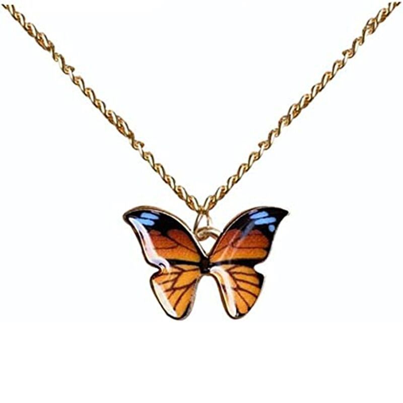 Europe and America Cross Border Hot Sale Bohemian Butterfly Pendant Necklace Accessories Ins Style Simple Clavicle Chain Jewelry Wholesale