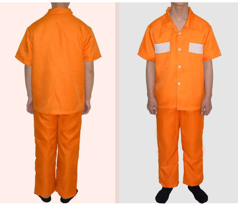 万圣节表演服cos囚服套装成人两件套监狱服装囚犯扮演服饰旺诺