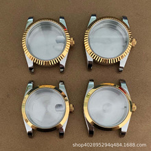 手表配件 表壳 精钢36mm蓝宝石镜面牙圈光圈适装NH35/NH36/4R机芯