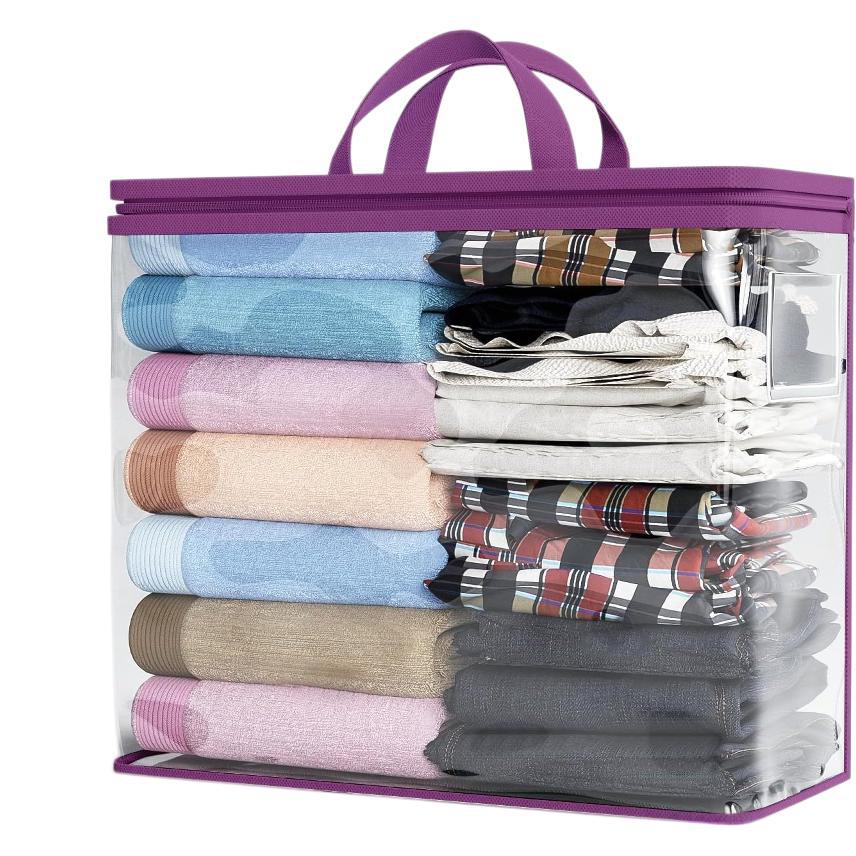 cross-border new pvc transparent handbag clothes quilt storage dustproof bag packing bag moving luggage bag