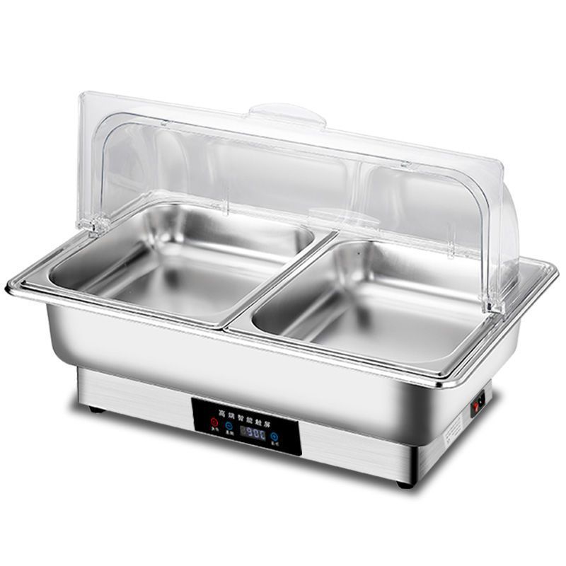 自助餐炉方形电加热保温不锈钢可视翻盖布菲酒店早餐保温餐具跨境