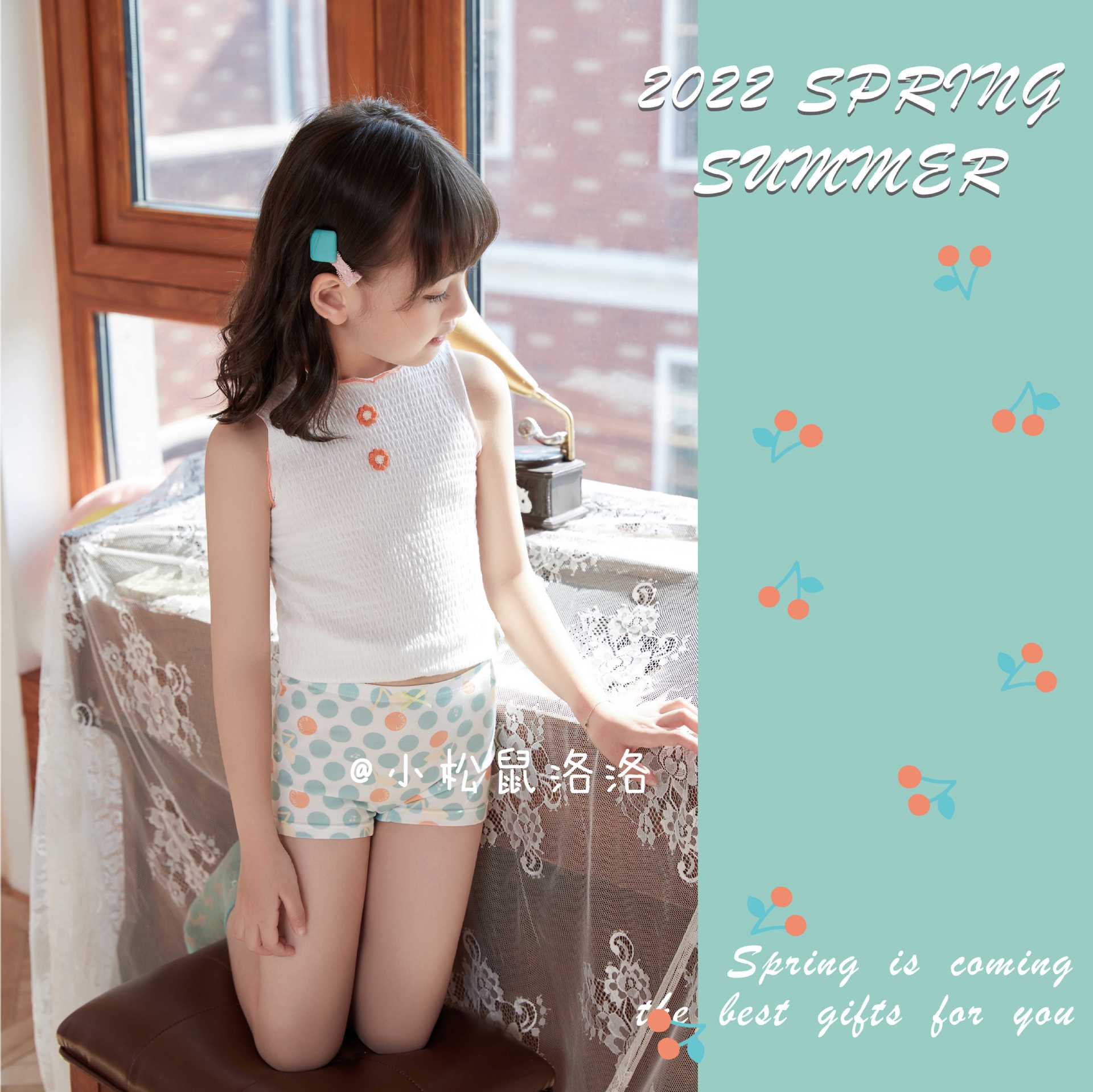 2022小松鼠洛洛春夏儿童内裤 女童无骨抗菌平角内裤