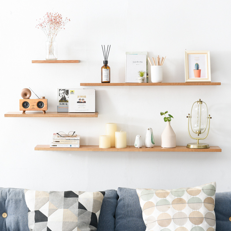 实木一字隔板置物架墙面电视墙搁板墙壁架书架挂墙隔板墙上置物架