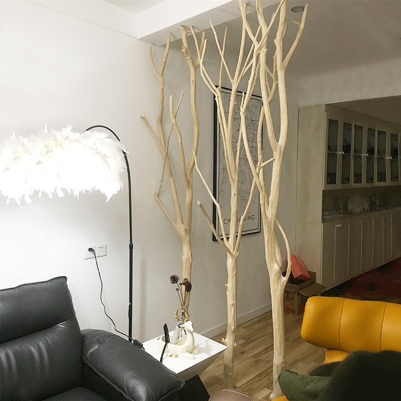 干树枝装饰隔断森系枝干白桦树橱窗玄关布置干枝大堂摆件家居原木