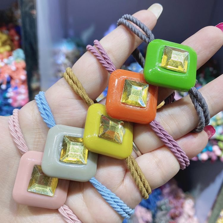 圆圈大钻头绳放块大钻发圈发绳韩版色发绳彩色皮筋流行头绳1元