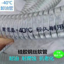 耐低温-40℃硅胶钢丝软管甲醇柴油管耐寒耐酸碱加厚透明防冻水管