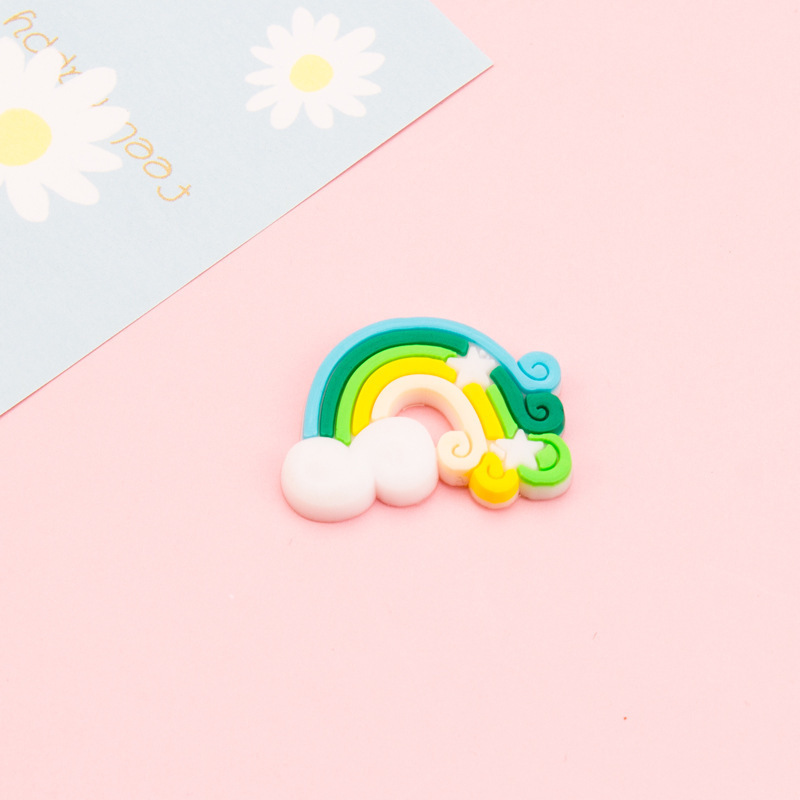Cute Cartoon Rainbow Pvc Flexible Glue Three-Dimensional Patch Children Hairpin Diy Accessories Mobile Phone Shell Water Cup Decorative Stickers