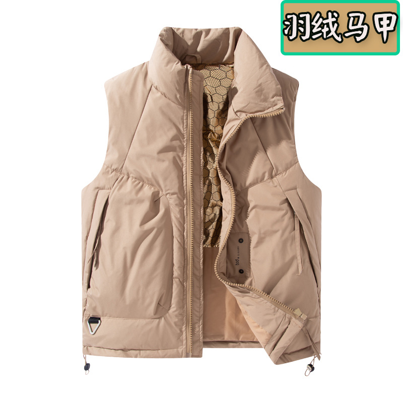 冬季新款潮流时尚男士羽绒马甲商超同款白鸭绒轻薄外穿保暖背心夹