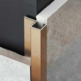 不锈钢瓷砖阳角线条收边条木地板墙砖收口包边条黑钛金属装饰压条