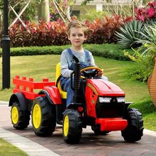 儿童电动拖拉机四轮玩具车可坐2-10岁宝宝遥控双驱新款越野工程车