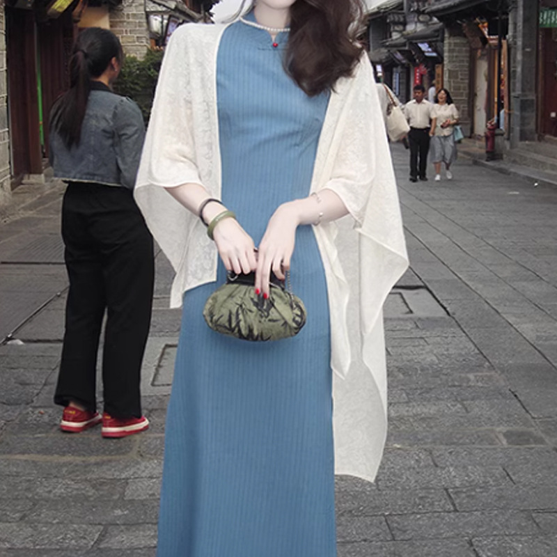 【翎青】知青文艺气质复古民国风旗袍裙女新中式裙子2024夏季新品