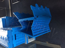 EQ4F带盖折叠塑料周转箱长方形加厚特大号物流箱收纳箱子中转盒大