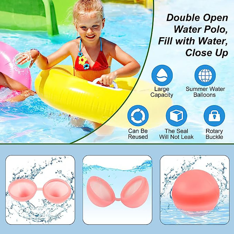 6PCs Pattern Silicone Water Ball Children's Water Injection Toys Summer Hot Models Can Be Repeated Water Ball Water Fight