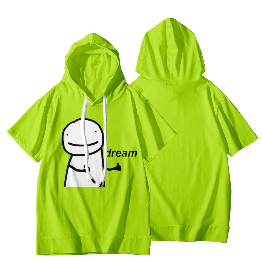dream童装绿色卡通笑脸同款我的世界大神夏季儿童带帽短袖亲子装
