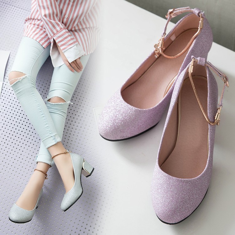 18岁成人礼女生高跟鞋公主水晶鞋模特走秀学生演出礼服伴娘鞋单鞋