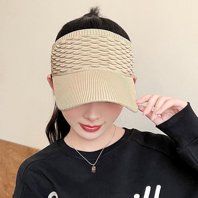 Women's Half Air Top High Ponytail Sun Protection Hat Autumn Winter Summer Big Head Circumference Show Face Small Big Brim 2023 New