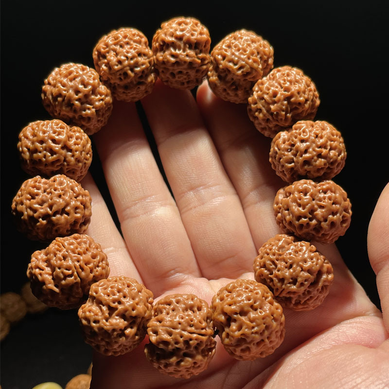 尼泊尔五瓣金刚菩提手串原籽精品满肉五星蜂窝大金刚菩提子手持男