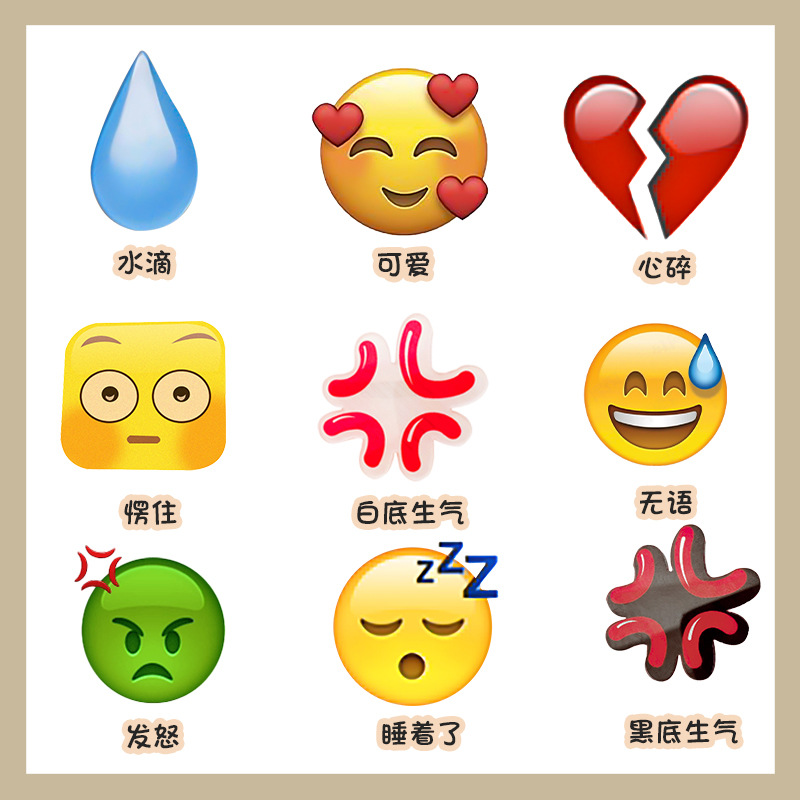Sweat Barrettes Speechless Sweat Emoji Facial Expression Bag Internet Celebrity Funny Cute Clip Water Drop Hairpin Bangs Clip