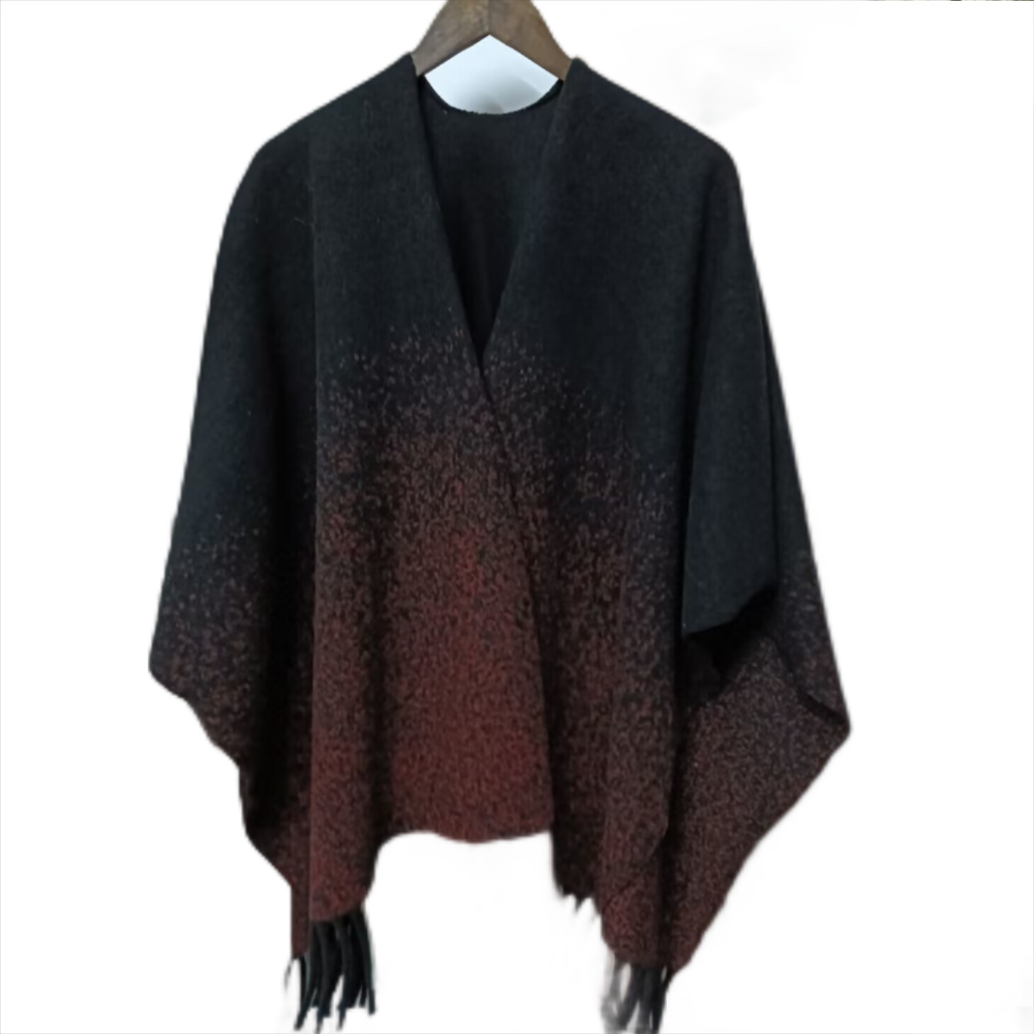 新款星空渐变仿羊绒流苏披肩女秋冬时尚百搭高级感保暖披风斗篷