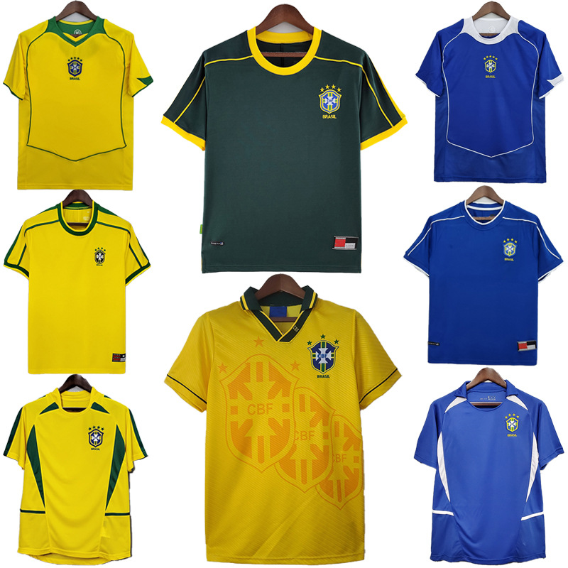 复古巴西国家队球衣10号内马尔11号罗马里奥9号罗纳尔多足球服