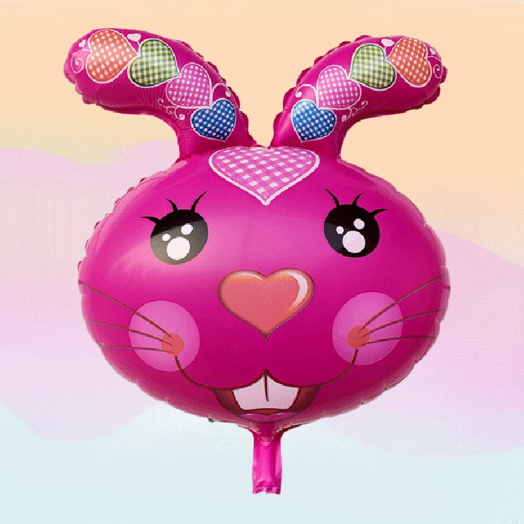 现货批发卡通玩具动物气球兔子造型儿童派对玩具布置充气升空气球