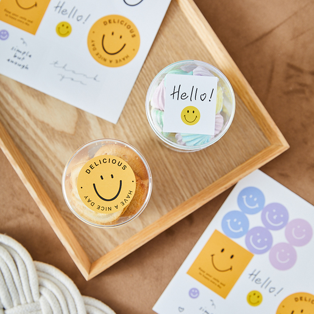 包装乙烯基贴纸印刷卷标签感谢贴纸花艺食品水果蛋糕封口贴礼盒贴