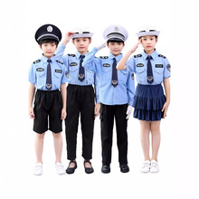 六一儿童节长款小警察服幼儿园小学生短款小交警舞台角色扮演套装