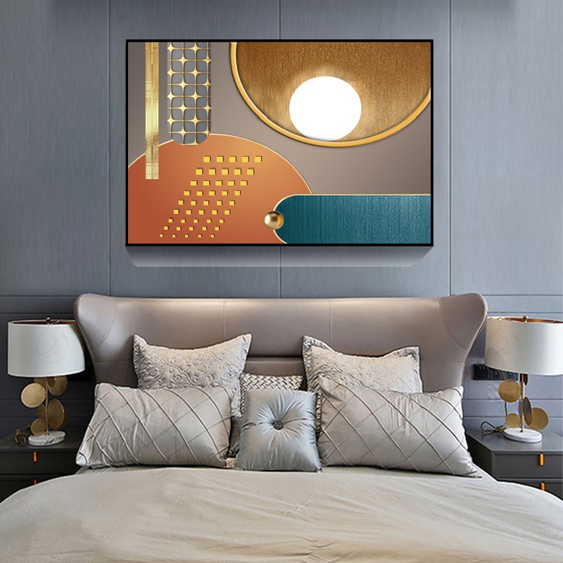 卧室床头装饰画现代简约客房房间单幅挂画背景墙壁画酒店宾馆墙画