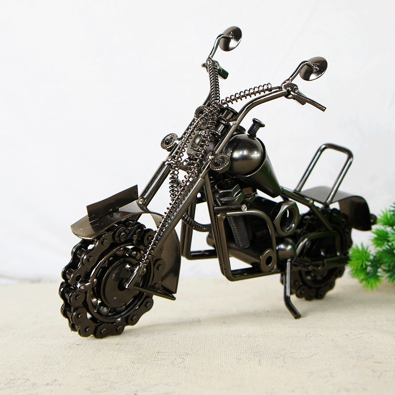 Extra Large Metal Chain Motorcycle Model Craft Ornament Decoration Gift Creative Harley Handicraft Equipment Ornaments