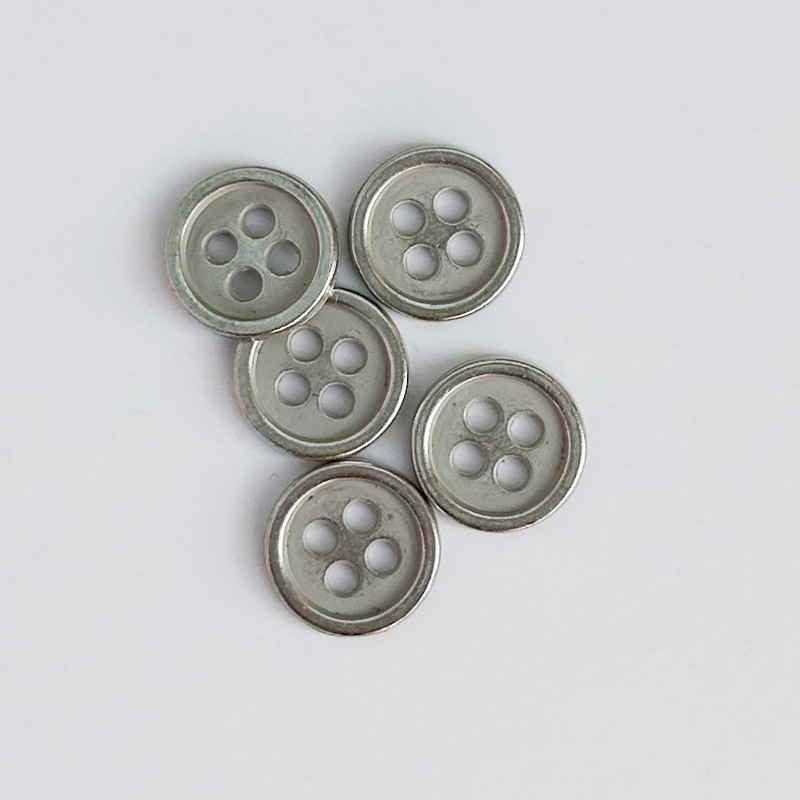 Shirt Metal Bright White Button 1.1mm Four-Eye Thin Edge Button Bronze Gold Button Chanel Style Alloy Button