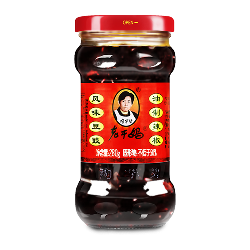 老干妈风味豆豉油辣椒酱280g瓶装贵州特产下饭拌面辣椒酱